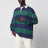 Dark green/blue striped Big-Fit polo shirt in cotton