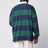 Dark green/blue striped Big-Fit polo shirt in cotton