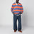 Orange-blau gestreiftes Rugby-Poloshirt mit Polo Bear