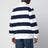 Polo bleu/blanc à rayures en coton