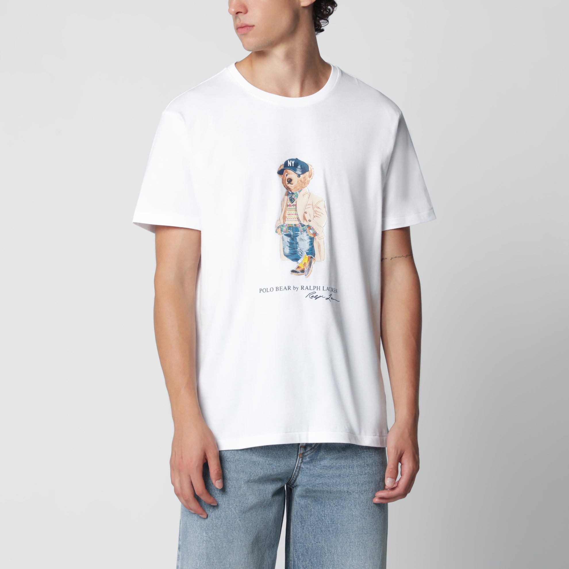 T-shirt Polo Bear bianca Custom Slim-Fit