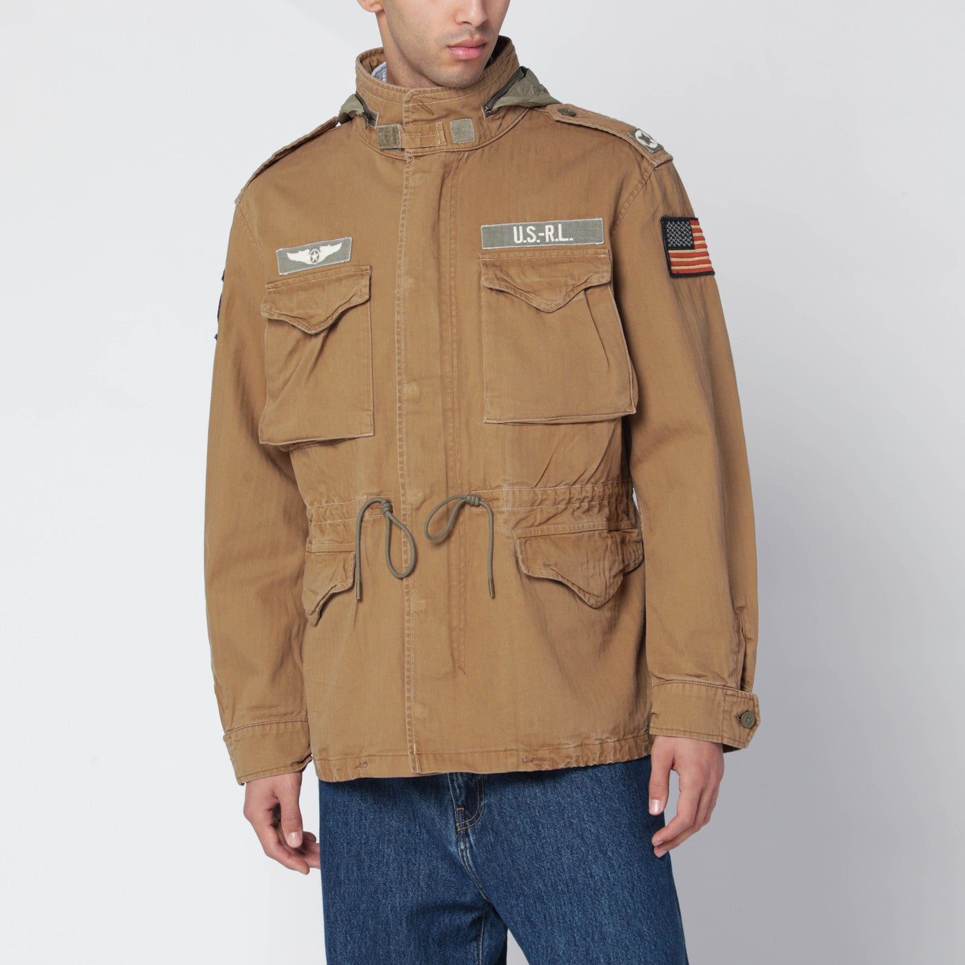 Sand-colored military jacket