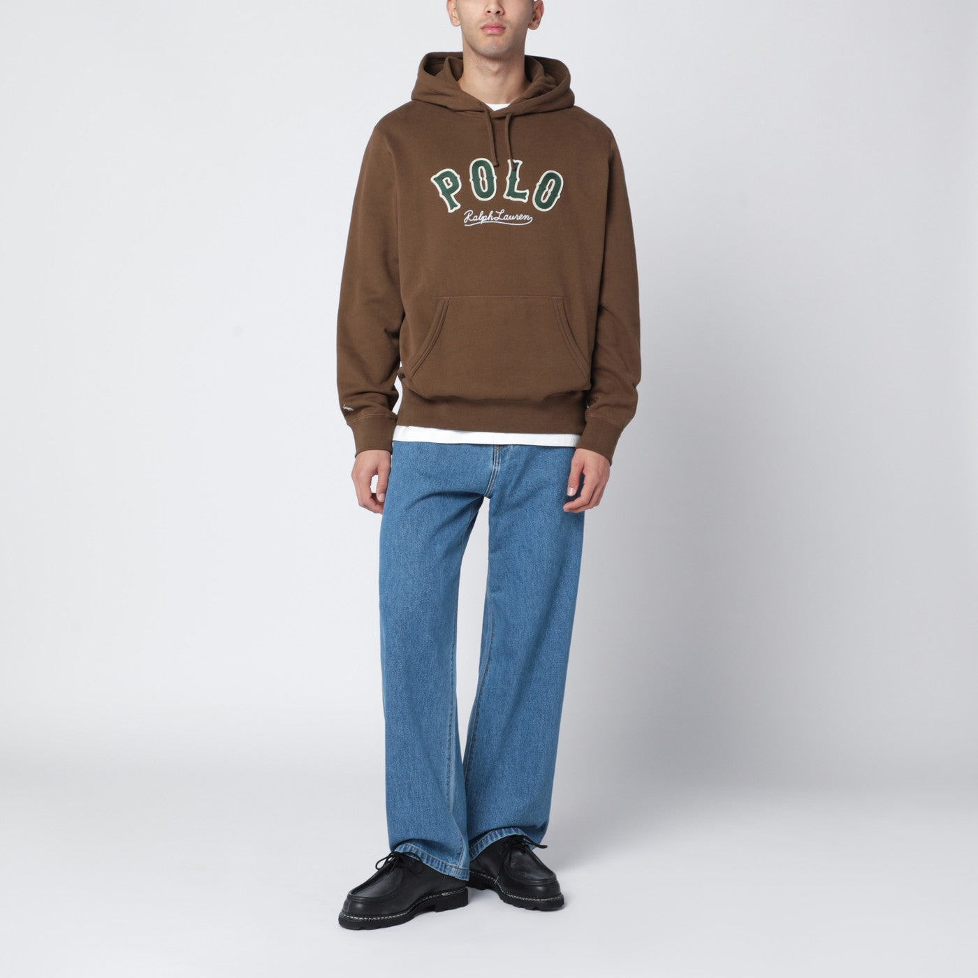 Sweat à capuche marron avec logo