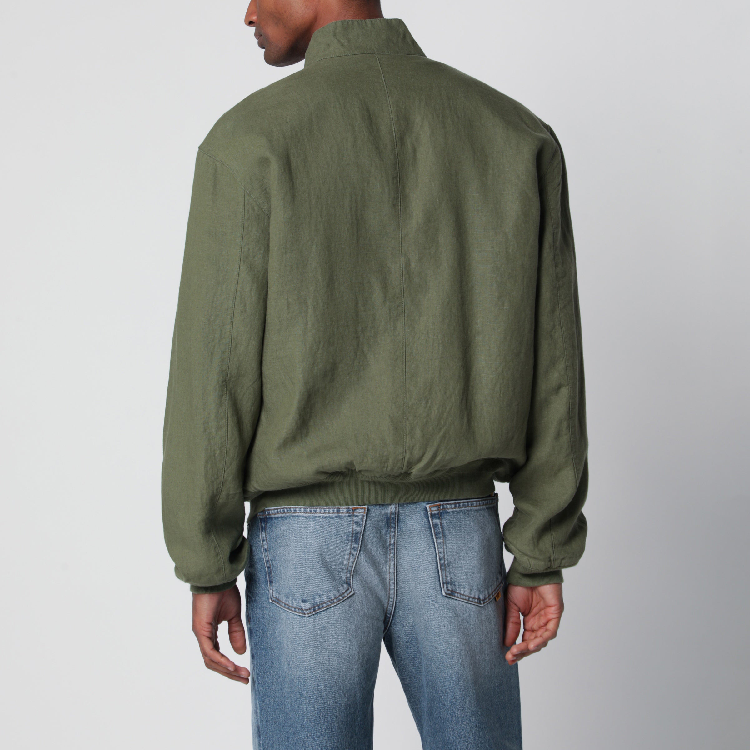 Polo Ralph Lauren Dark green linen zip-up jacket | TheDoubleF