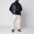 Glossy navy blue quilted zip-up vest