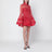 Mini-robe Rebellion rouge à manches cloche