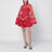 Mini-robe Rebellion rouge à manches cloche