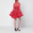 Mini-robe Rebellion rouge à manches cloche