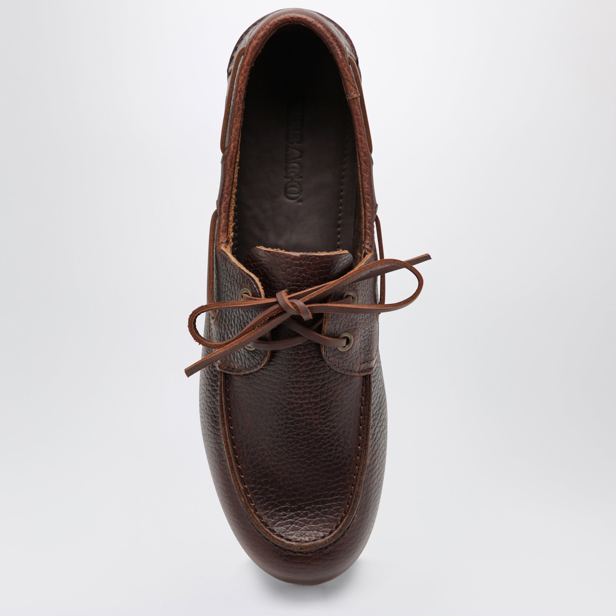 Scarpe da barca Owen marroni in pelle martellata