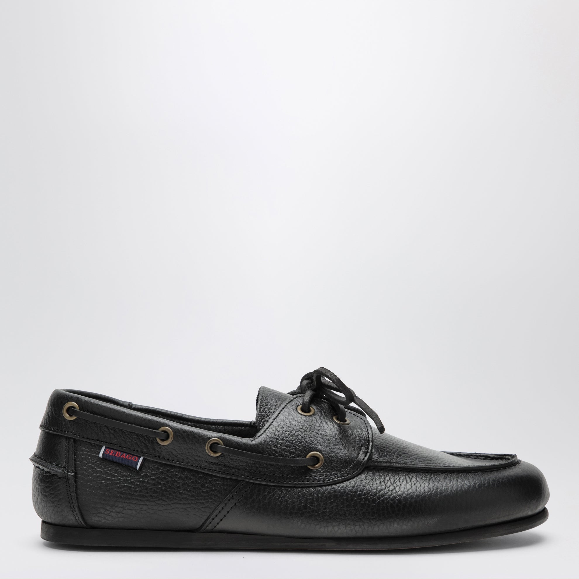 Owen schwarze Bootsschuhe aus Leder