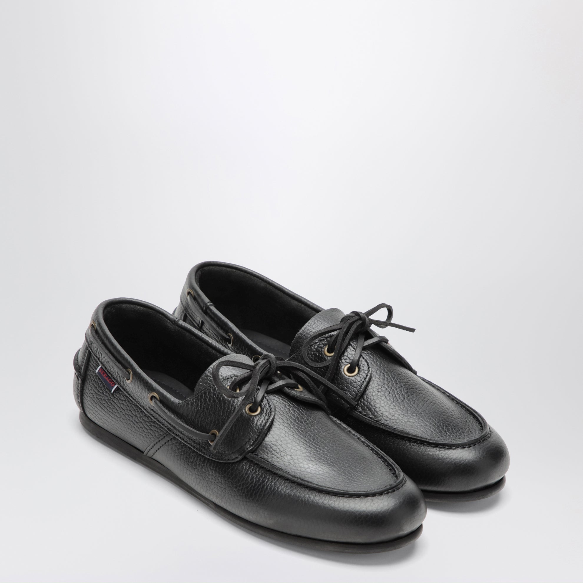 Owen schwarze Bootsschuhe aus Leder