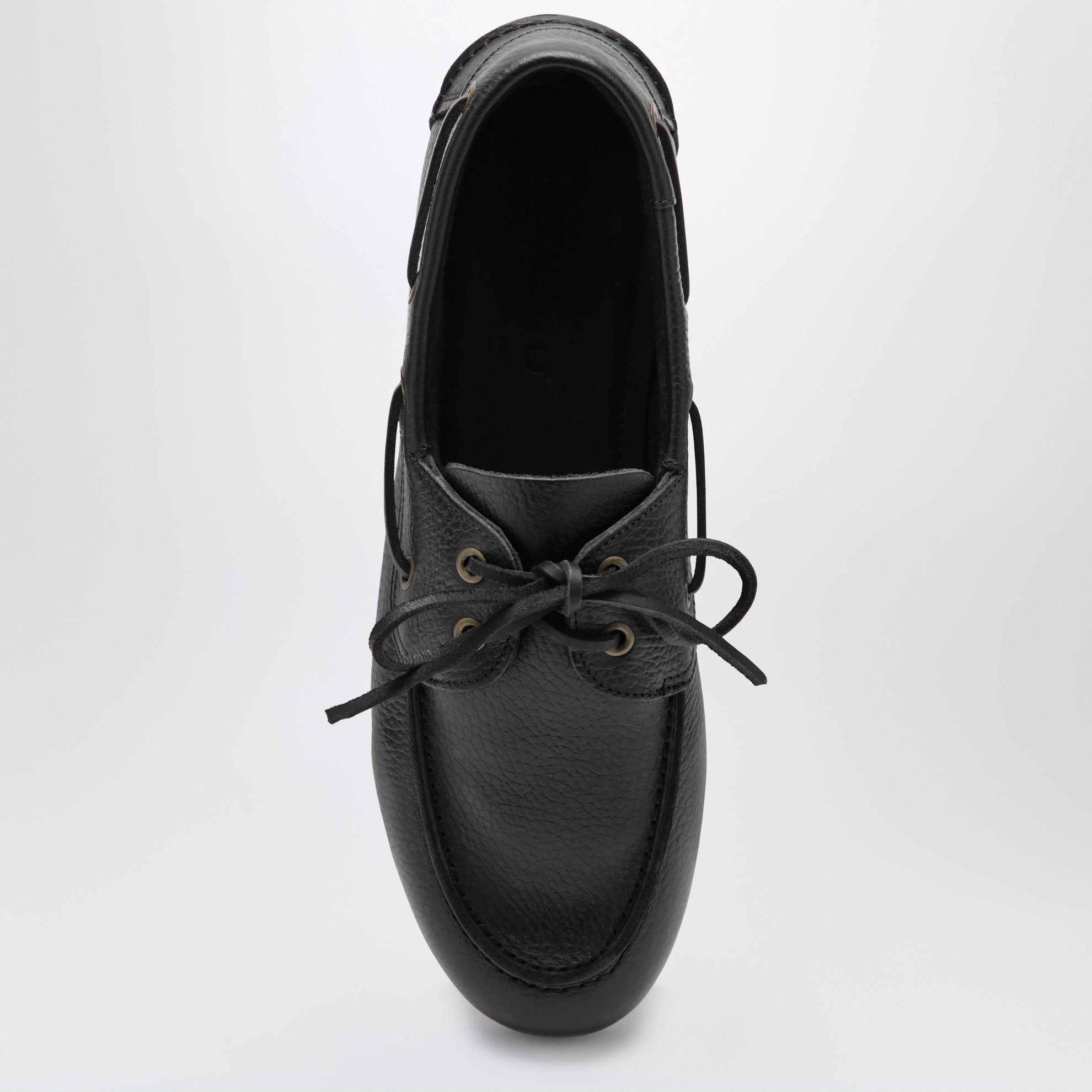 Owen schwarze Bootsschuhe aus Leder