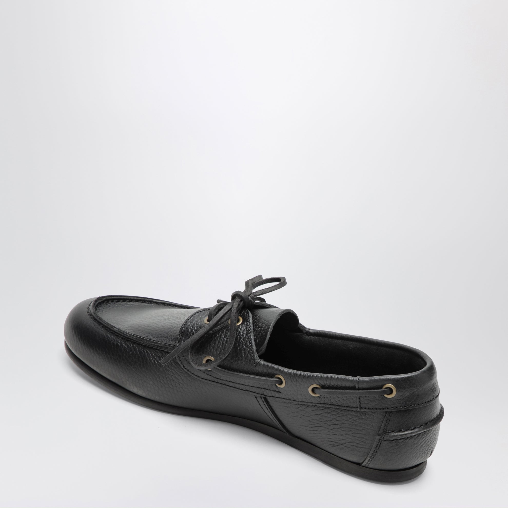Owen schwarze Bootsschuhe aus Leder