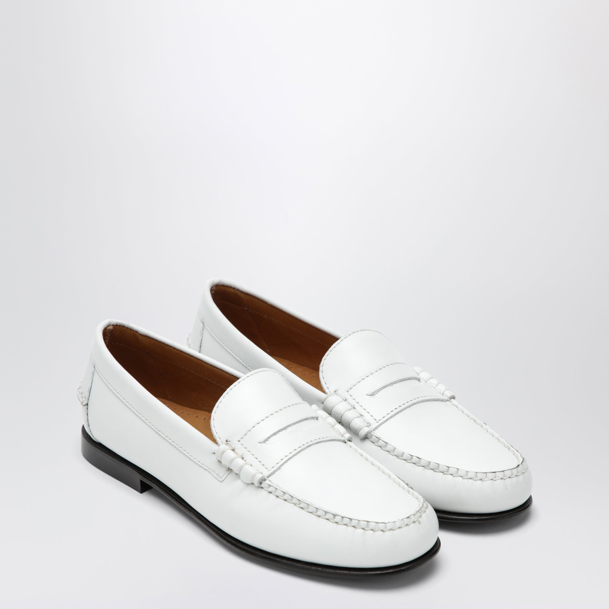 Mocassins Danielle en cuir blanc