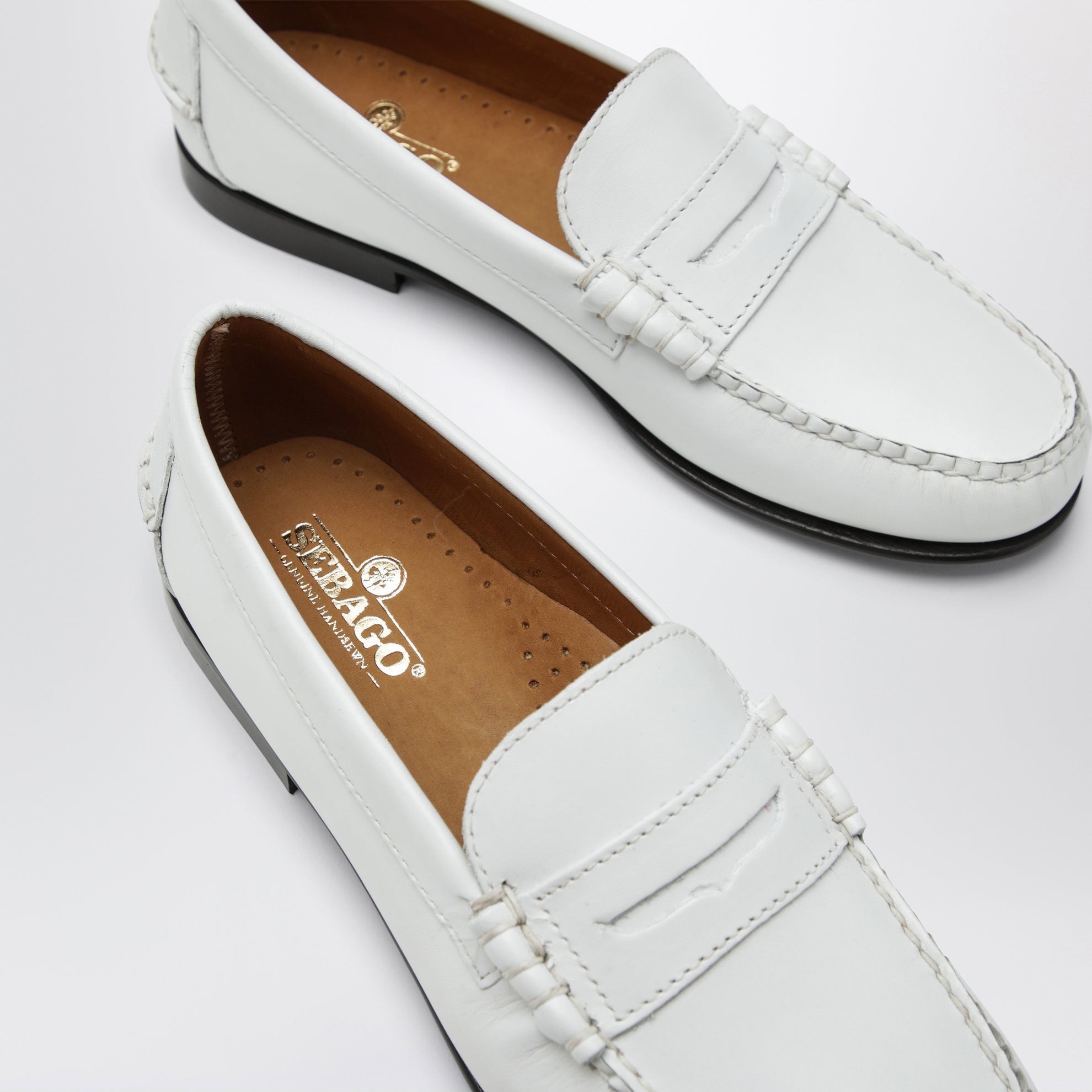 Mocassins Danielle en cuir blanc