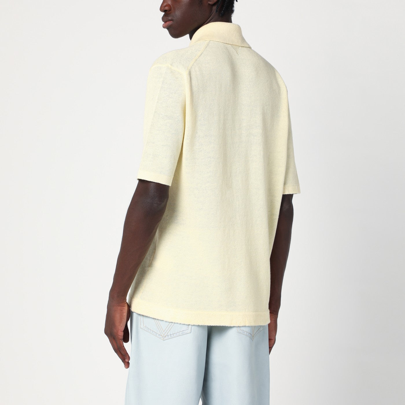 Polo jaune en lin léger