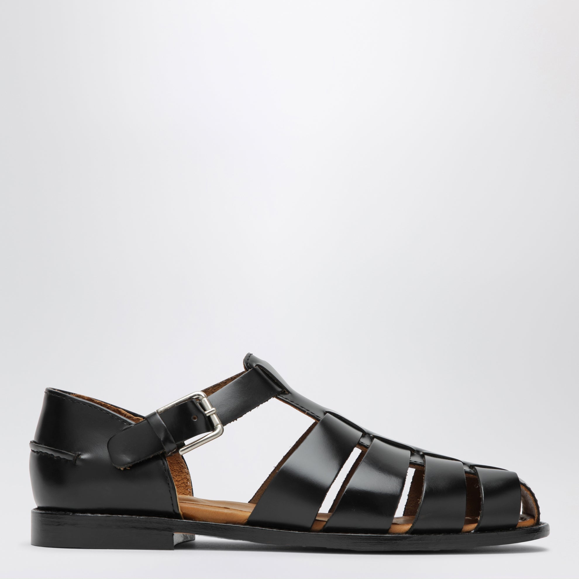 Gurkha Tale black leather sandals