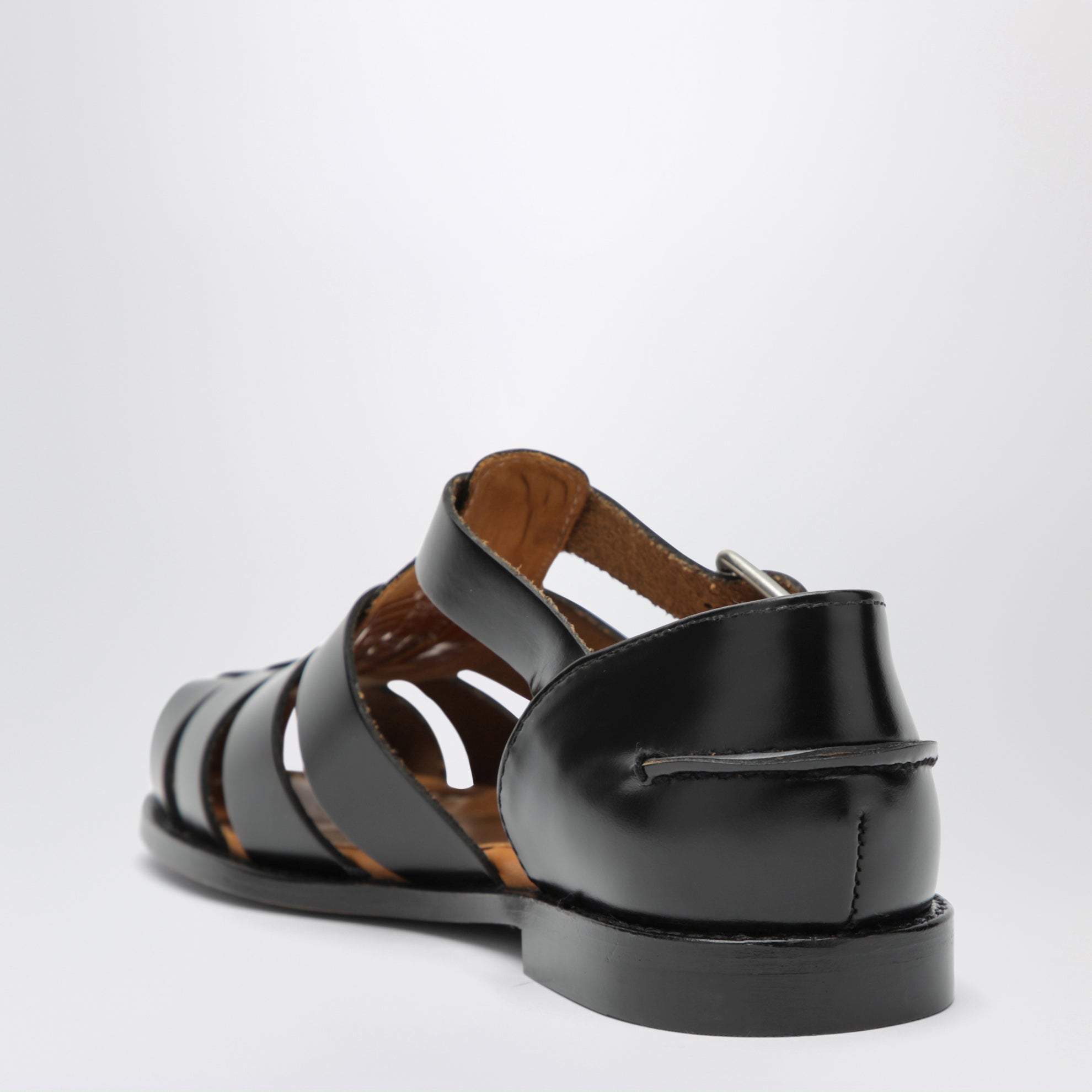 Gurkha Tale black leather sandals