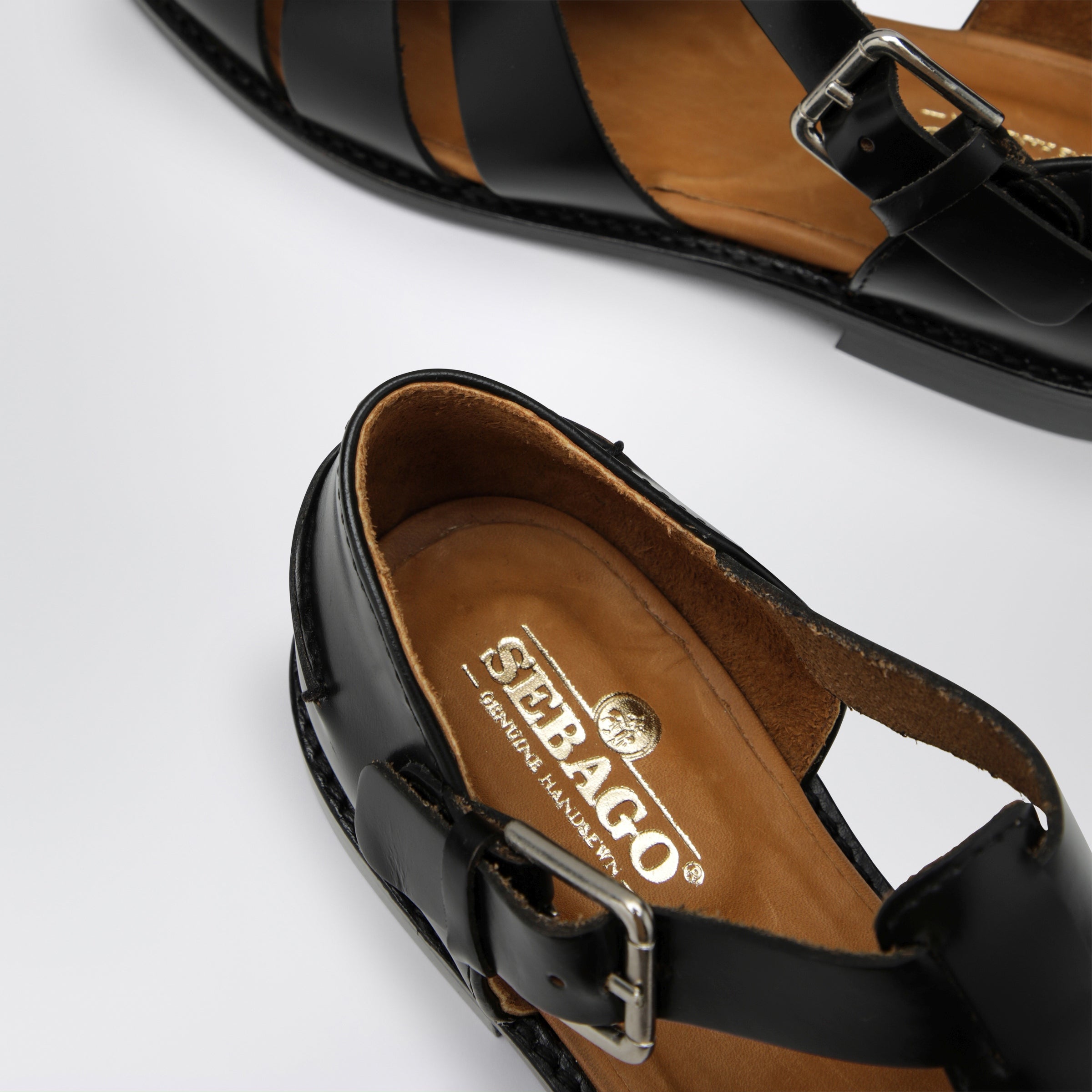Sebago Gurkha Tale black leather sandals | TheDoubleF