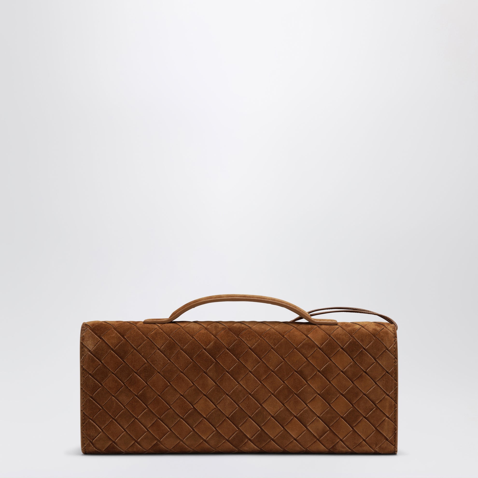 Andiamo clutch with brown suede handle