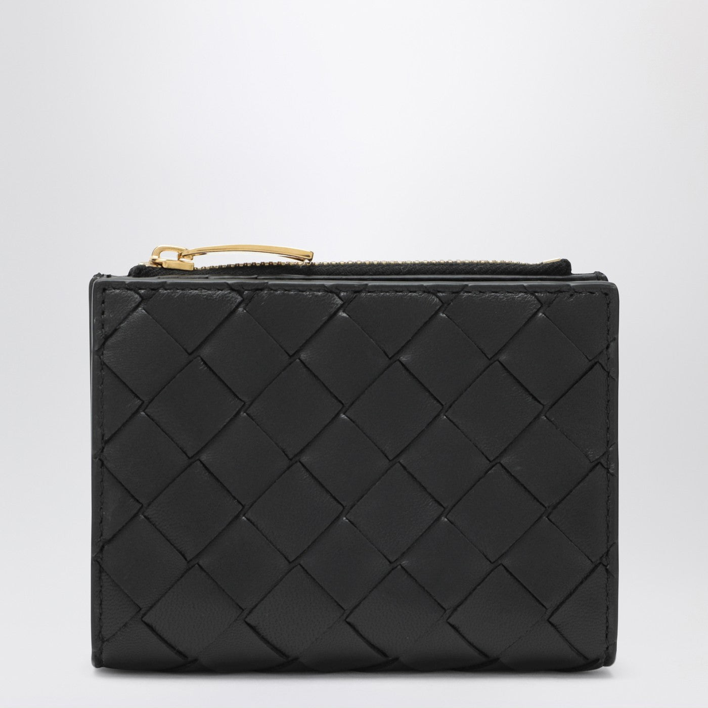 Small black Intrecciato bi-fold wallet