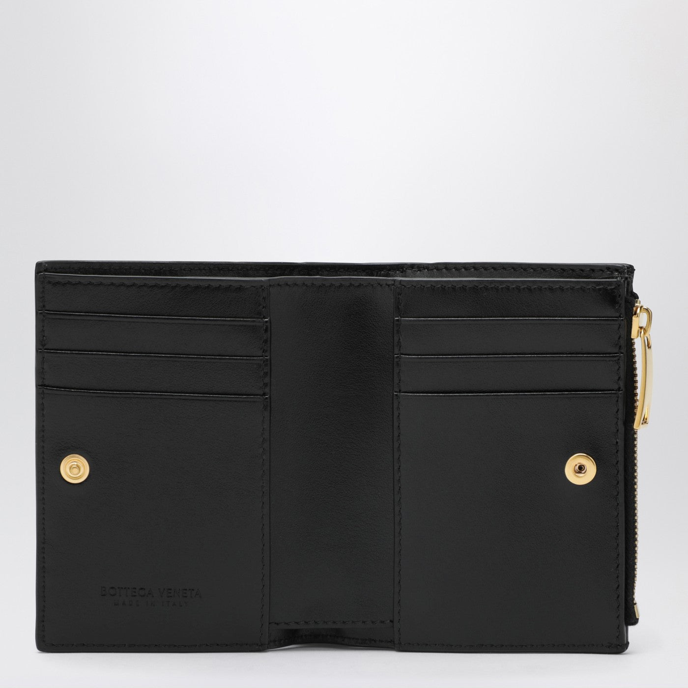 Small black Intrecciato bi-fold wallet