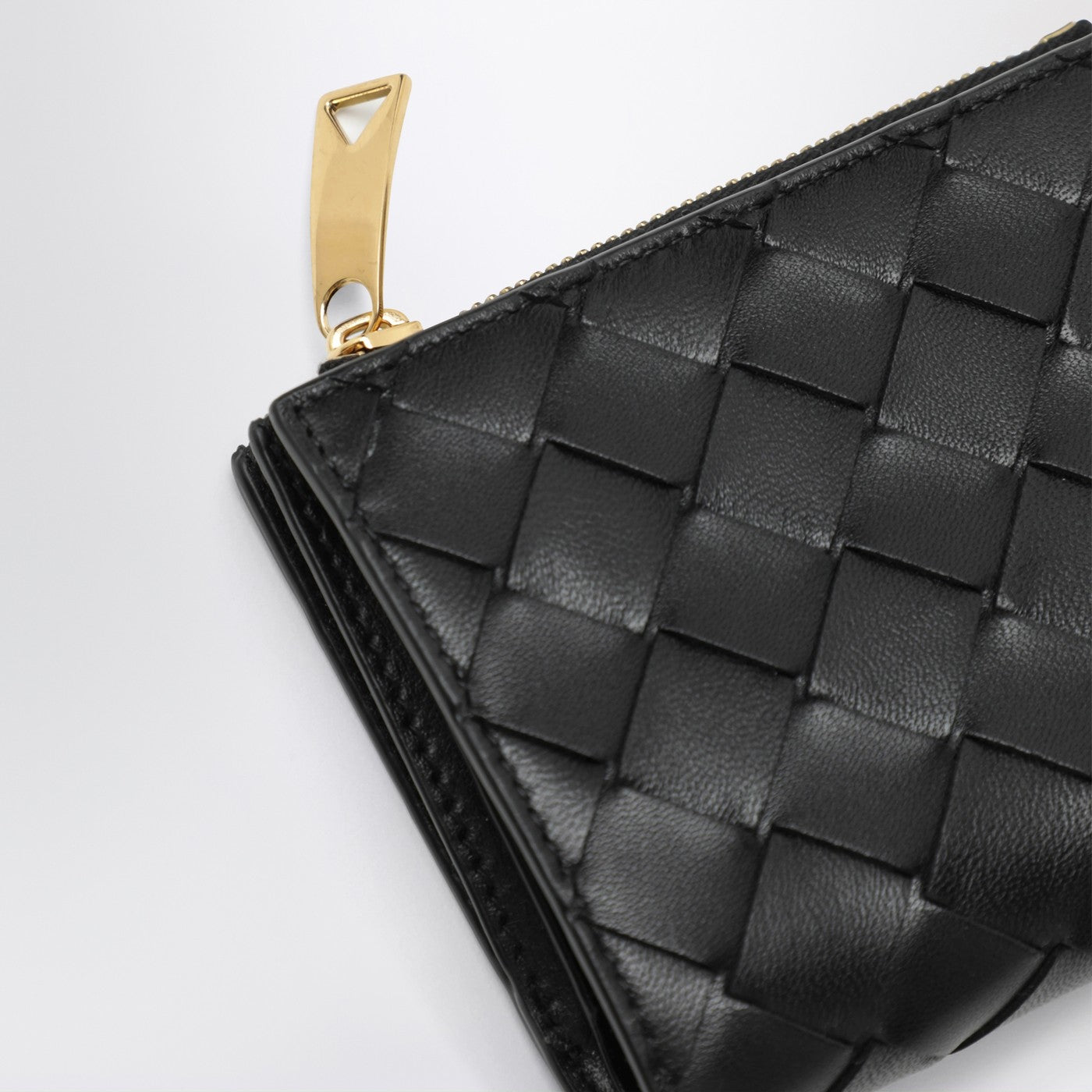 Small black Intrecciato bi-fold wallet