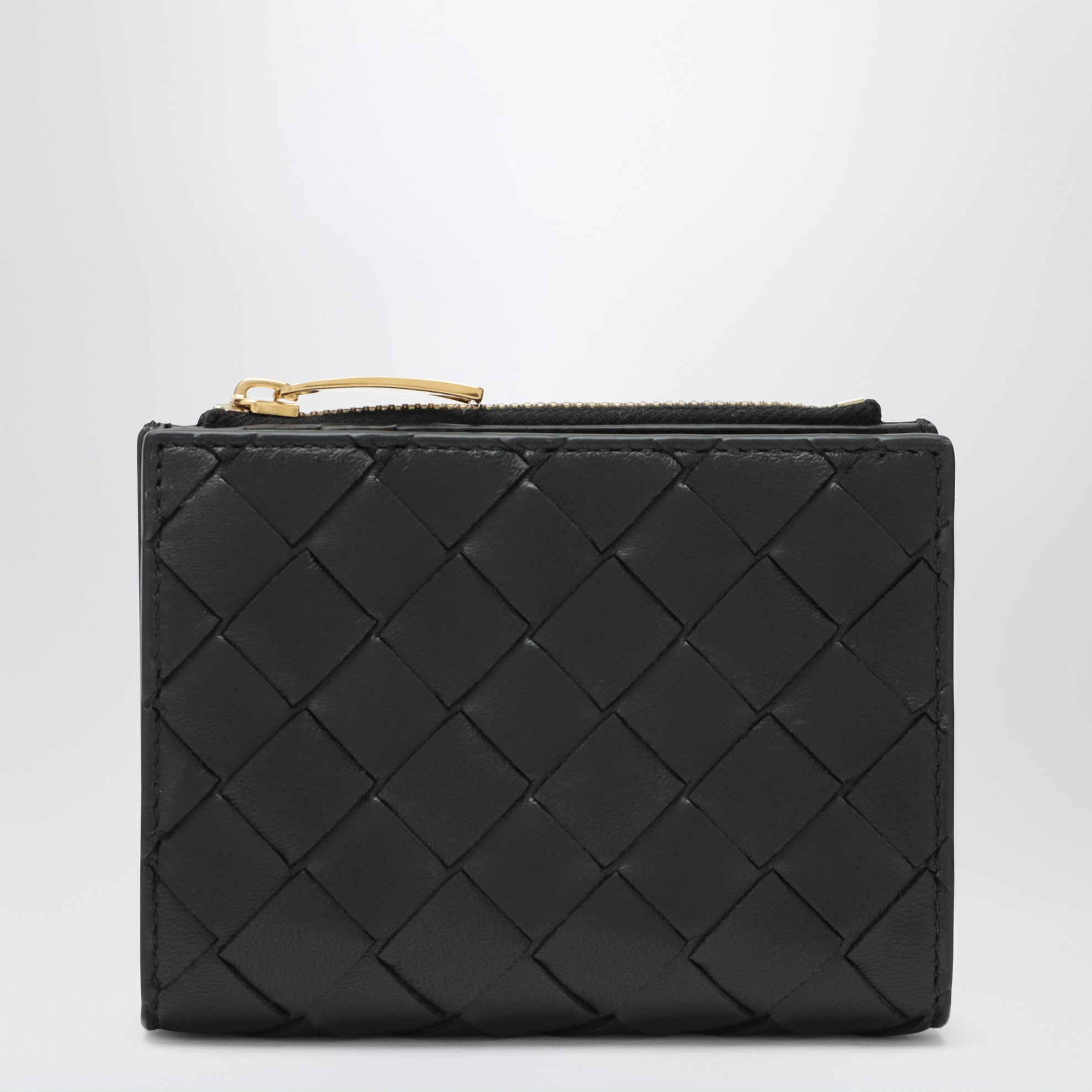 Small black Intrecciato bi-fold wallet