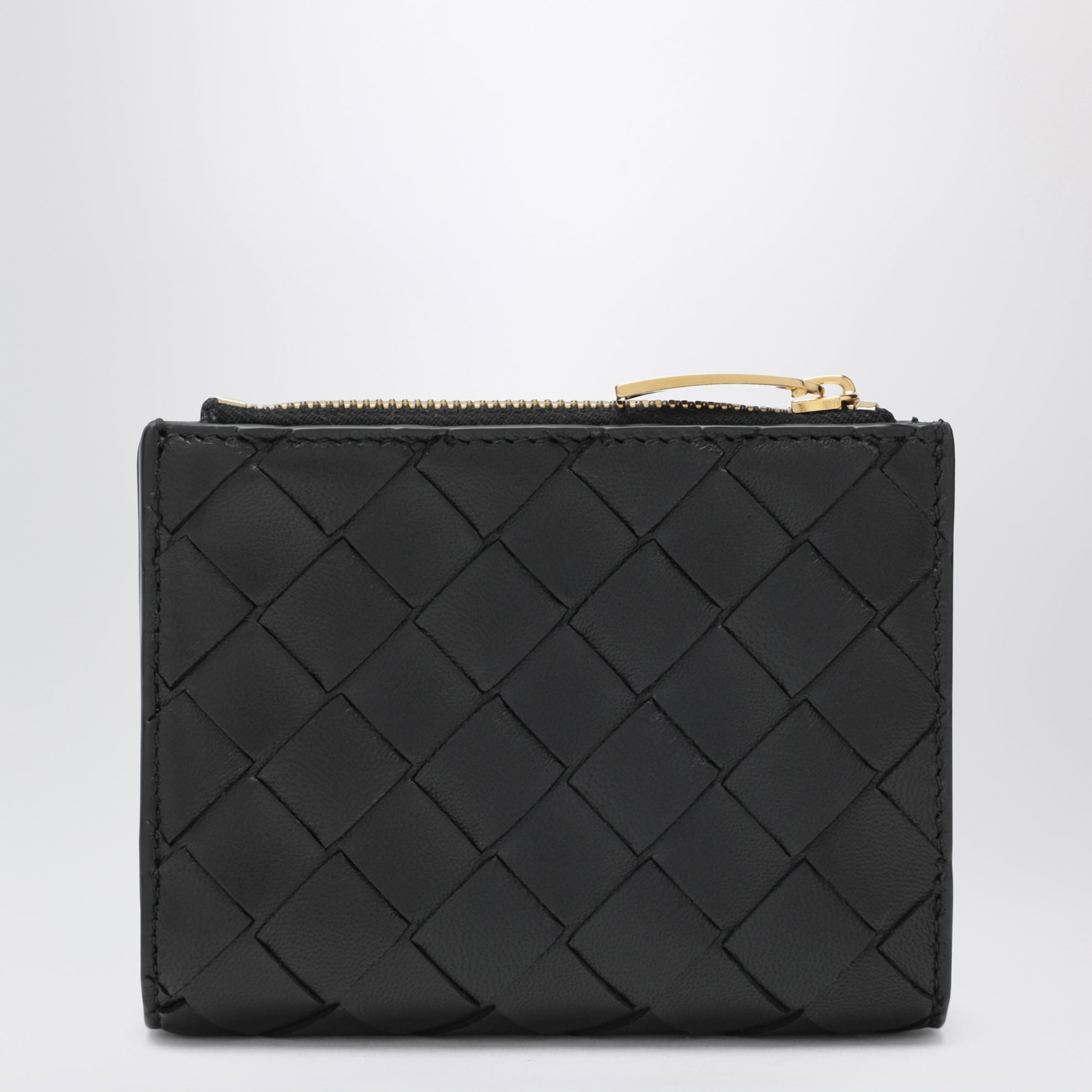 Small black Intrecciato bi-fold wallet