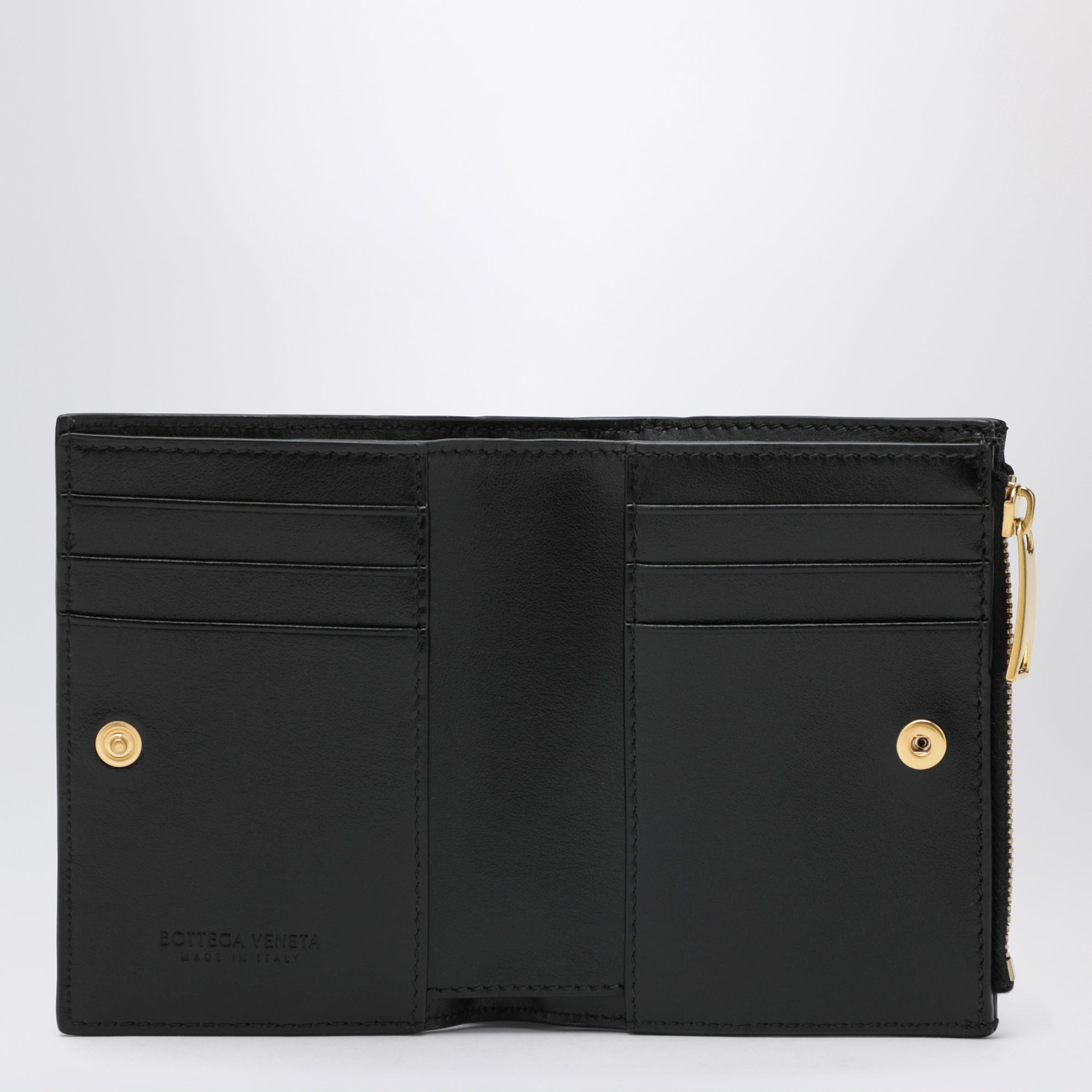 Small black Intrecciato bi-fold wallet
