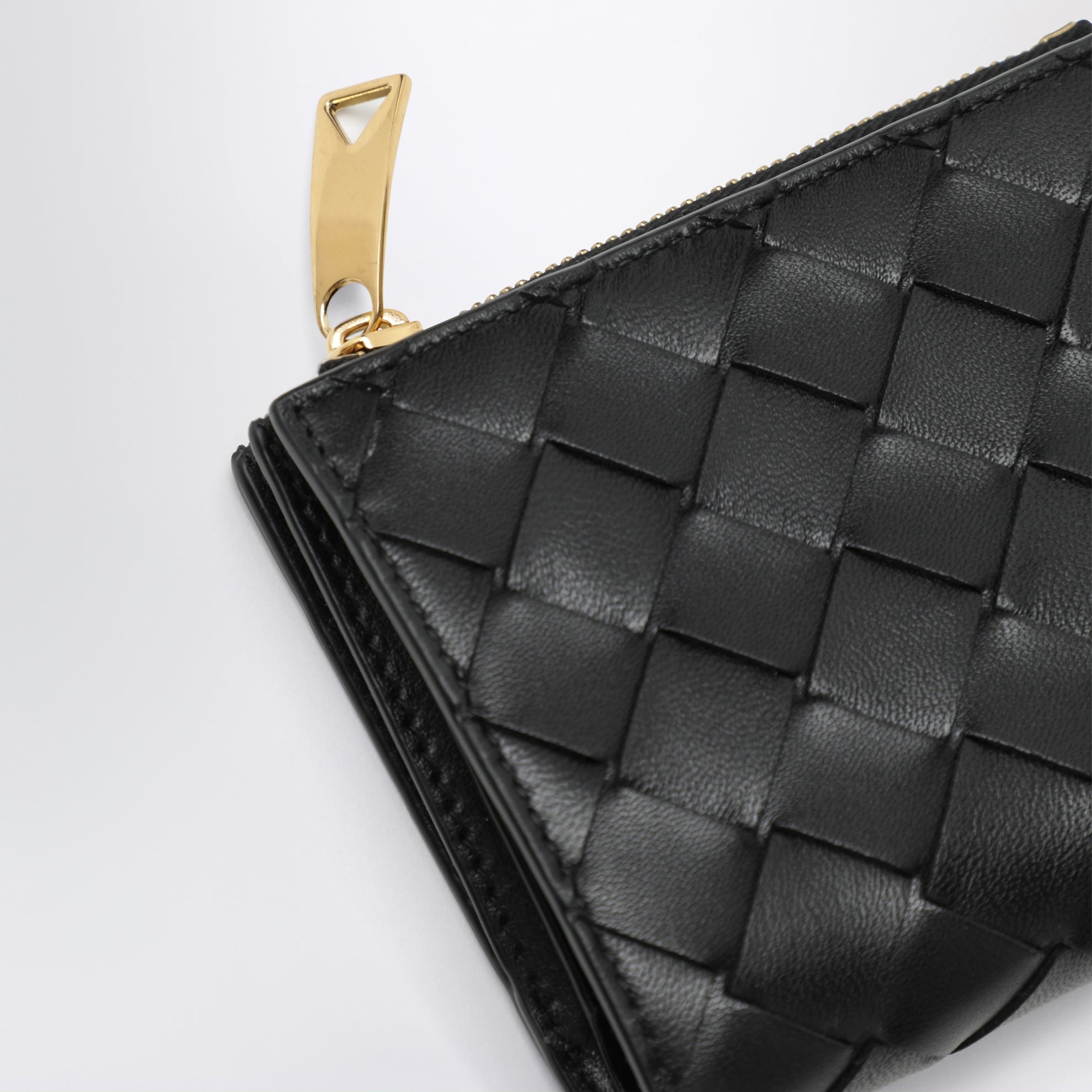 Small black Intrecciato bi-fold wallet