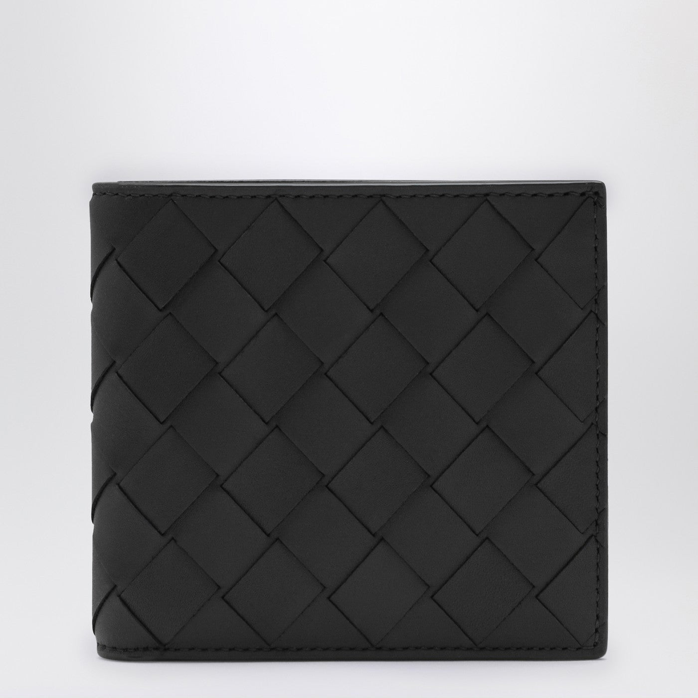 Schwarzes Intrecciato-Portemonnaie