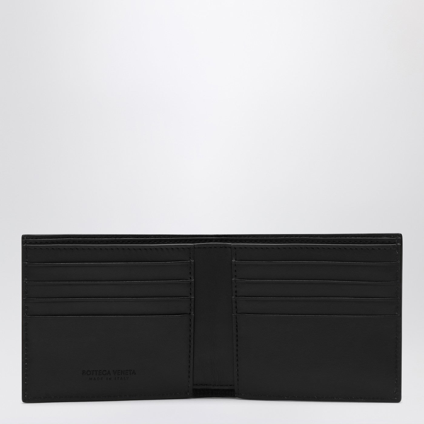 Schwarzes Intrecciato-Portemonnaie