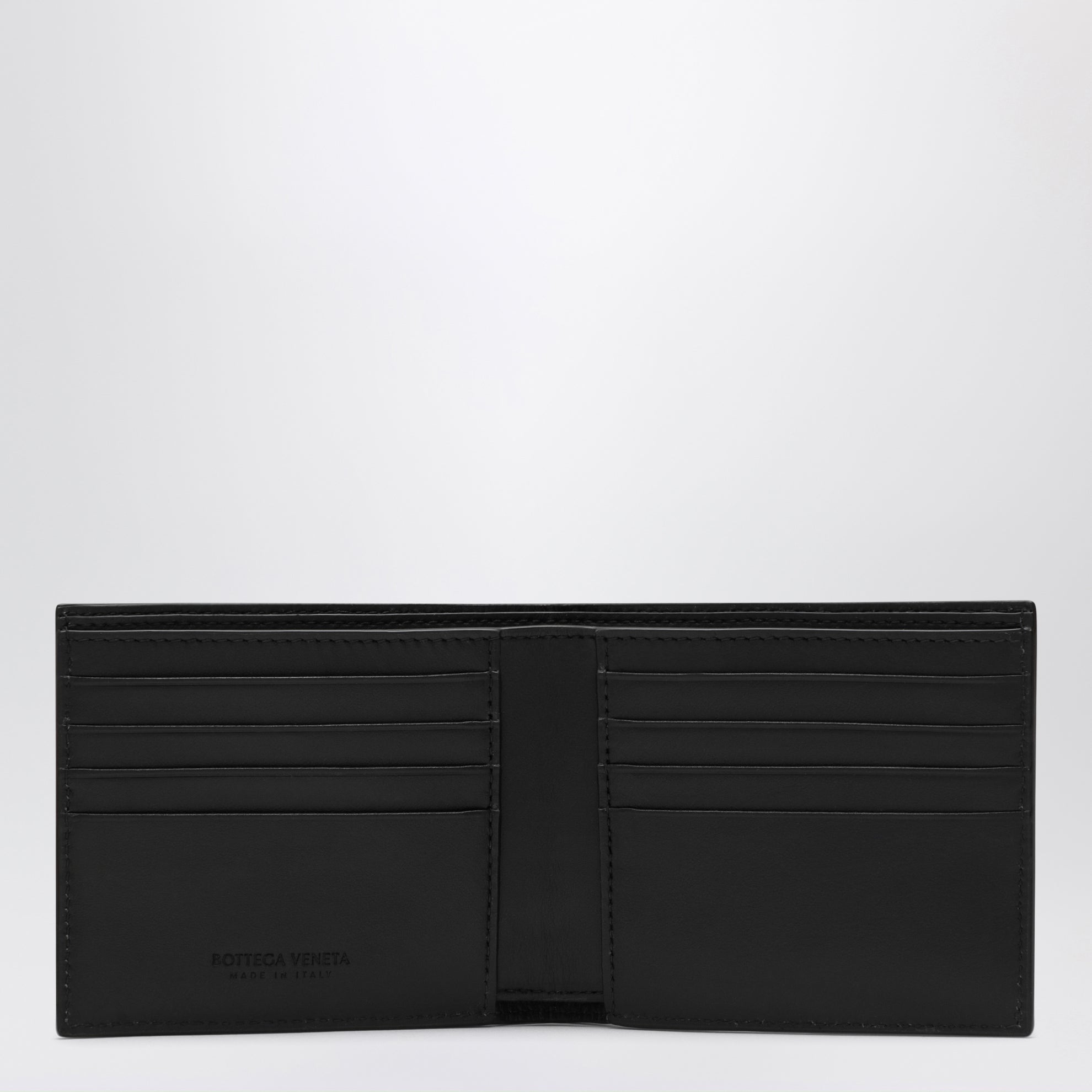 Portafoglio nero in Intrecciato