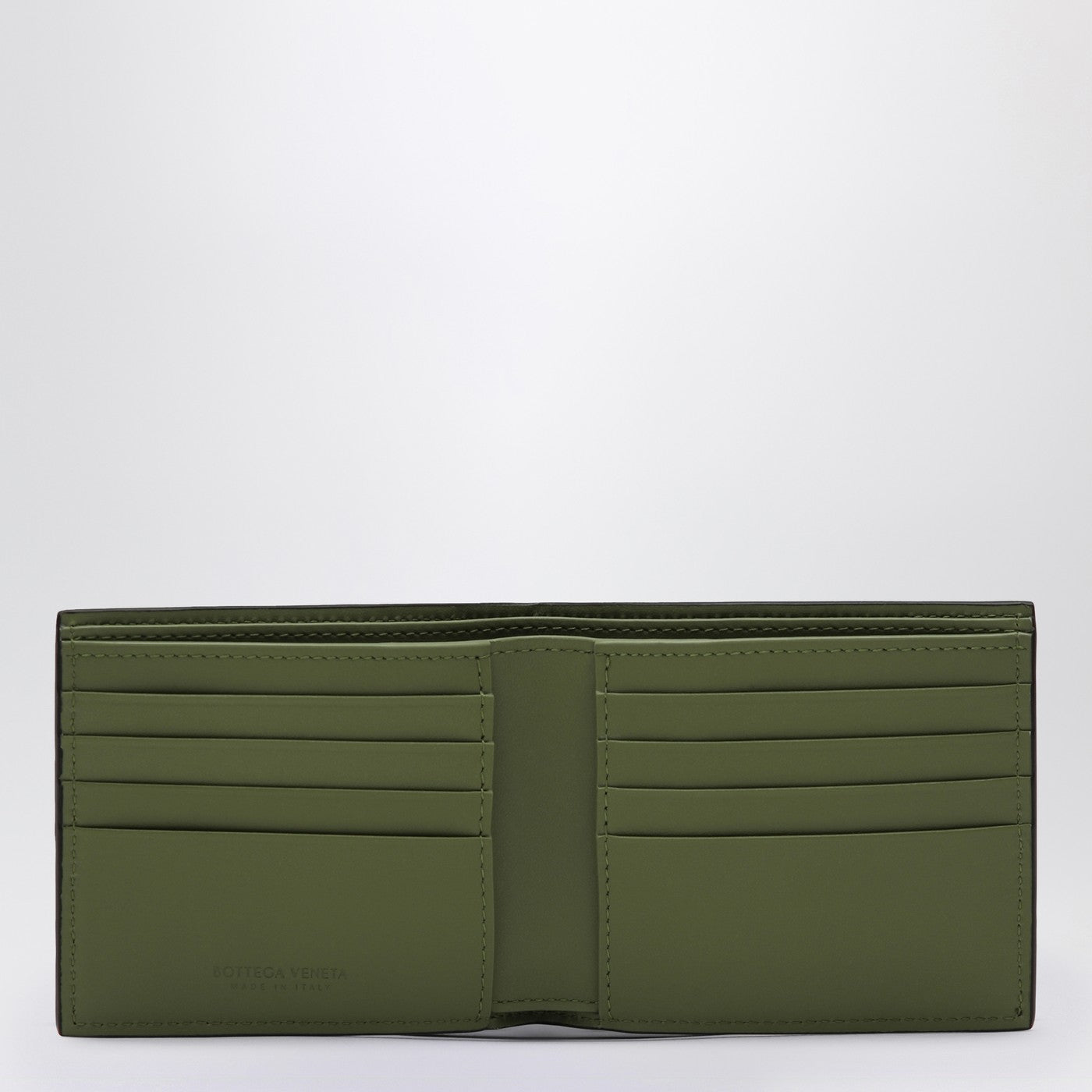 Portafoglio fondente/macha in Intrecciato