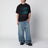 Jeans baggy in denim di cotone blu