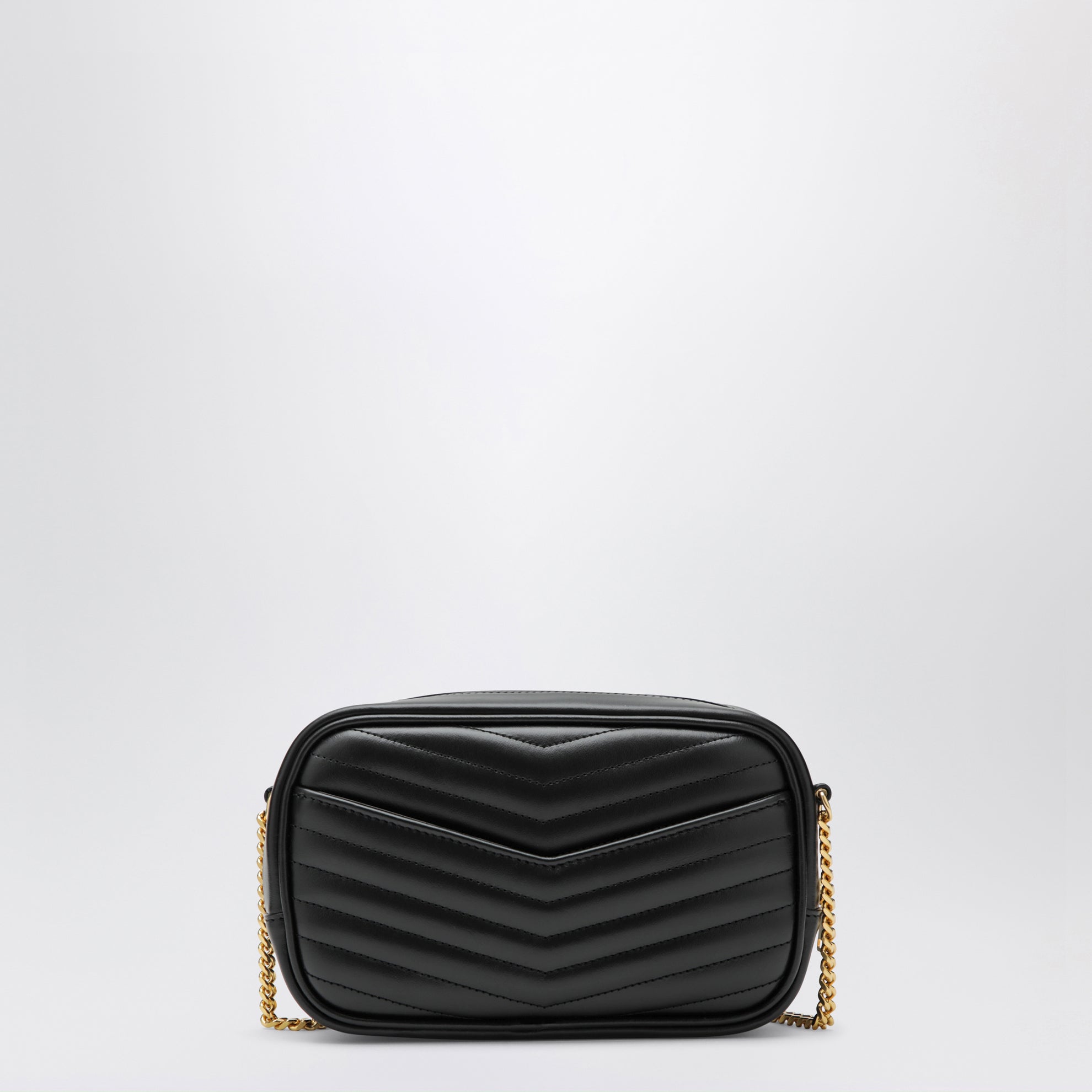 Borsa mini Lou trapuntata in pelle nera