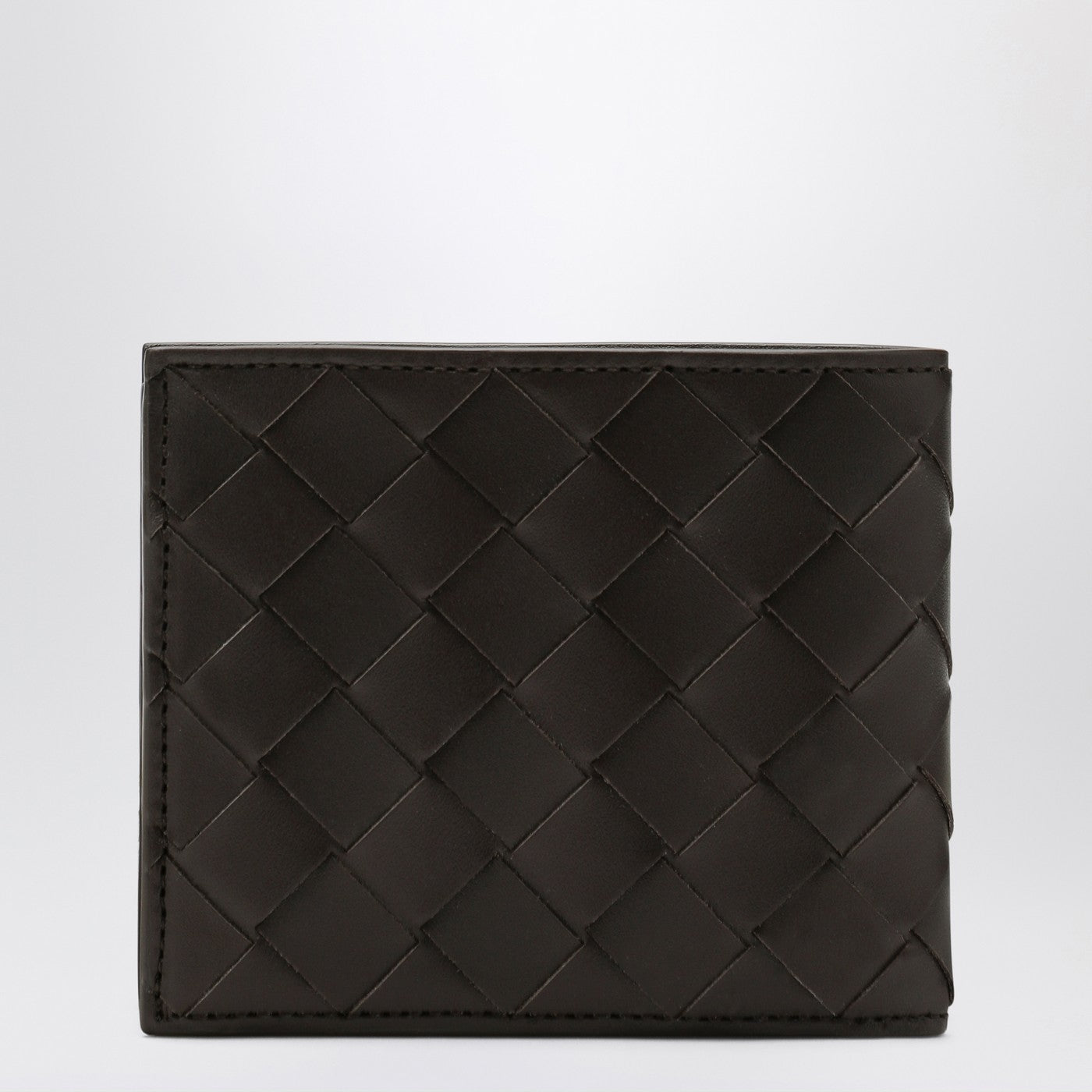 Portafoglio bi-fold Fondente in Intrecciato