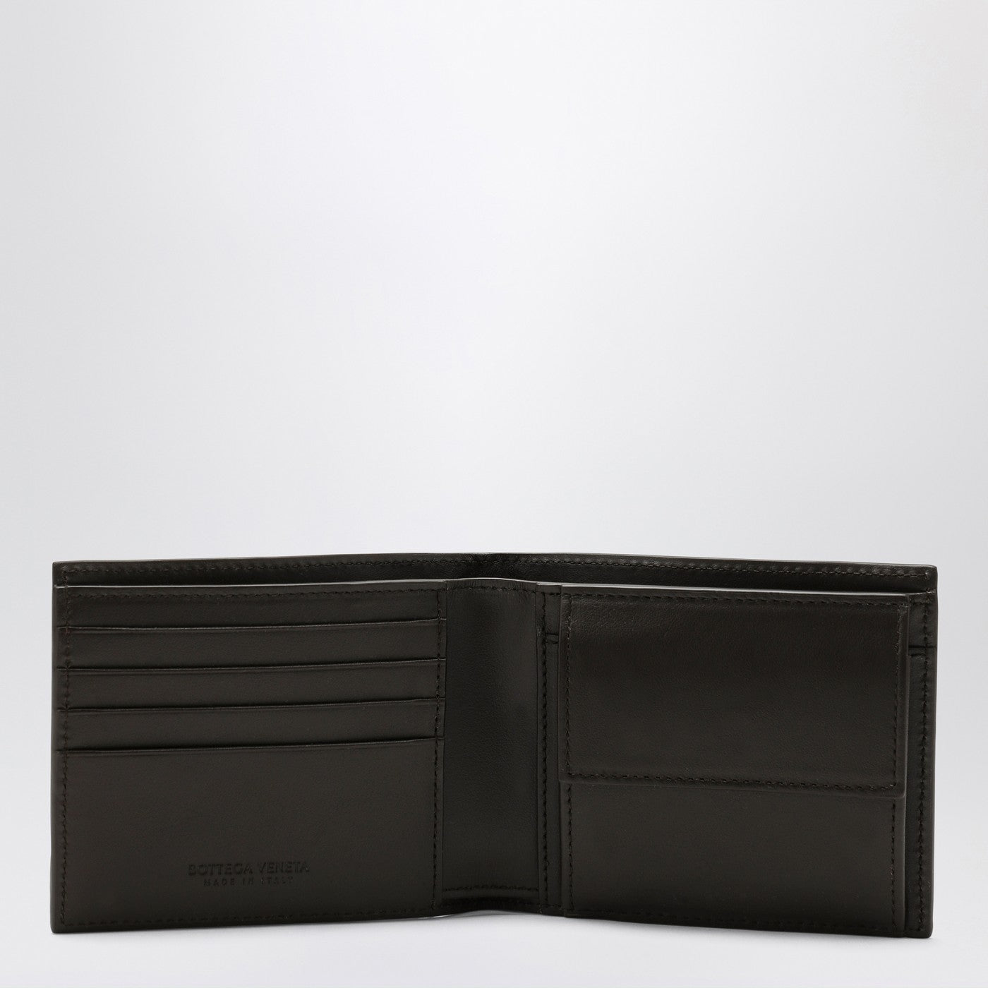 Portafoglio bi-fold Fondente in Intrecciato