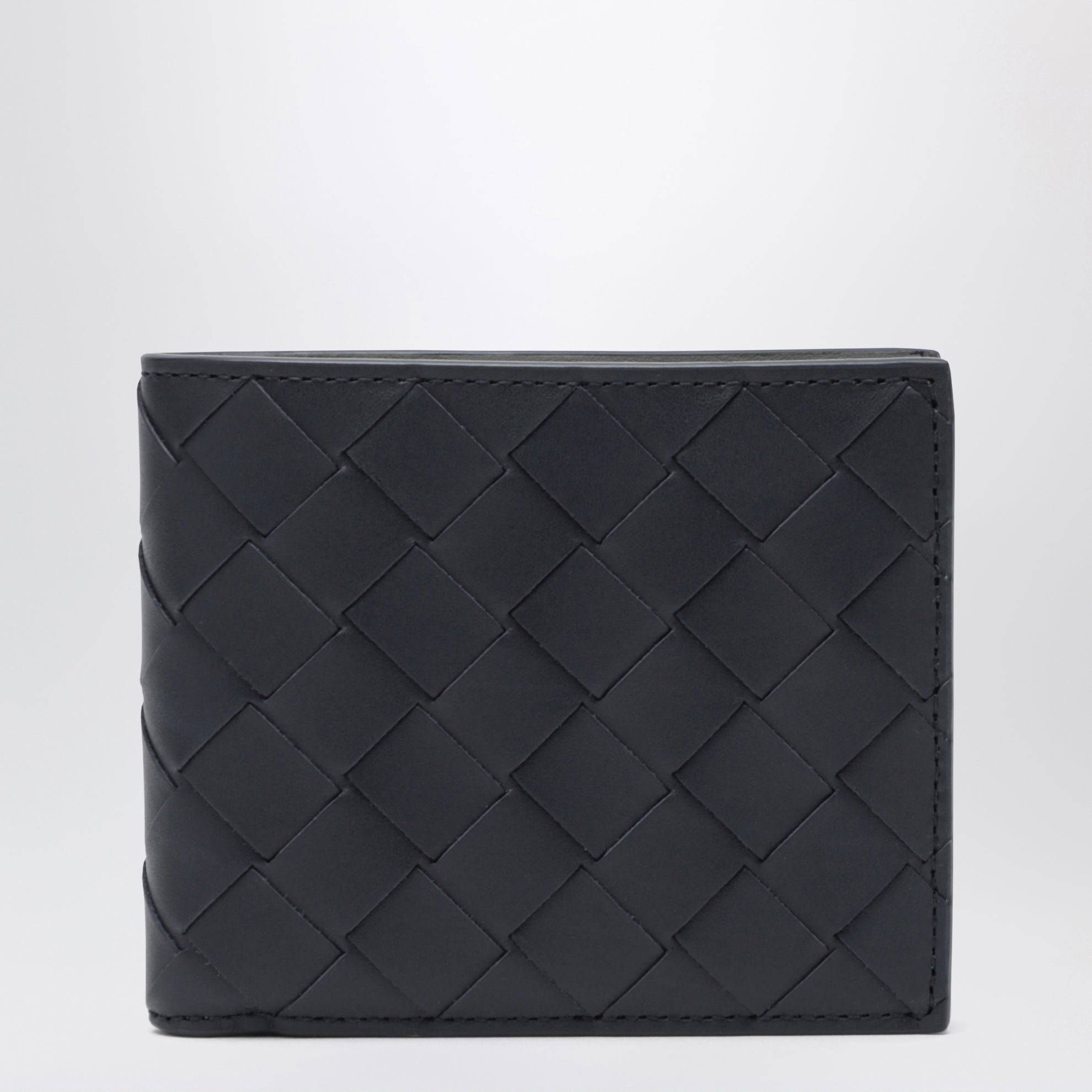 Portafoglio bi-fold Midnight/Basalt in Intrecciato