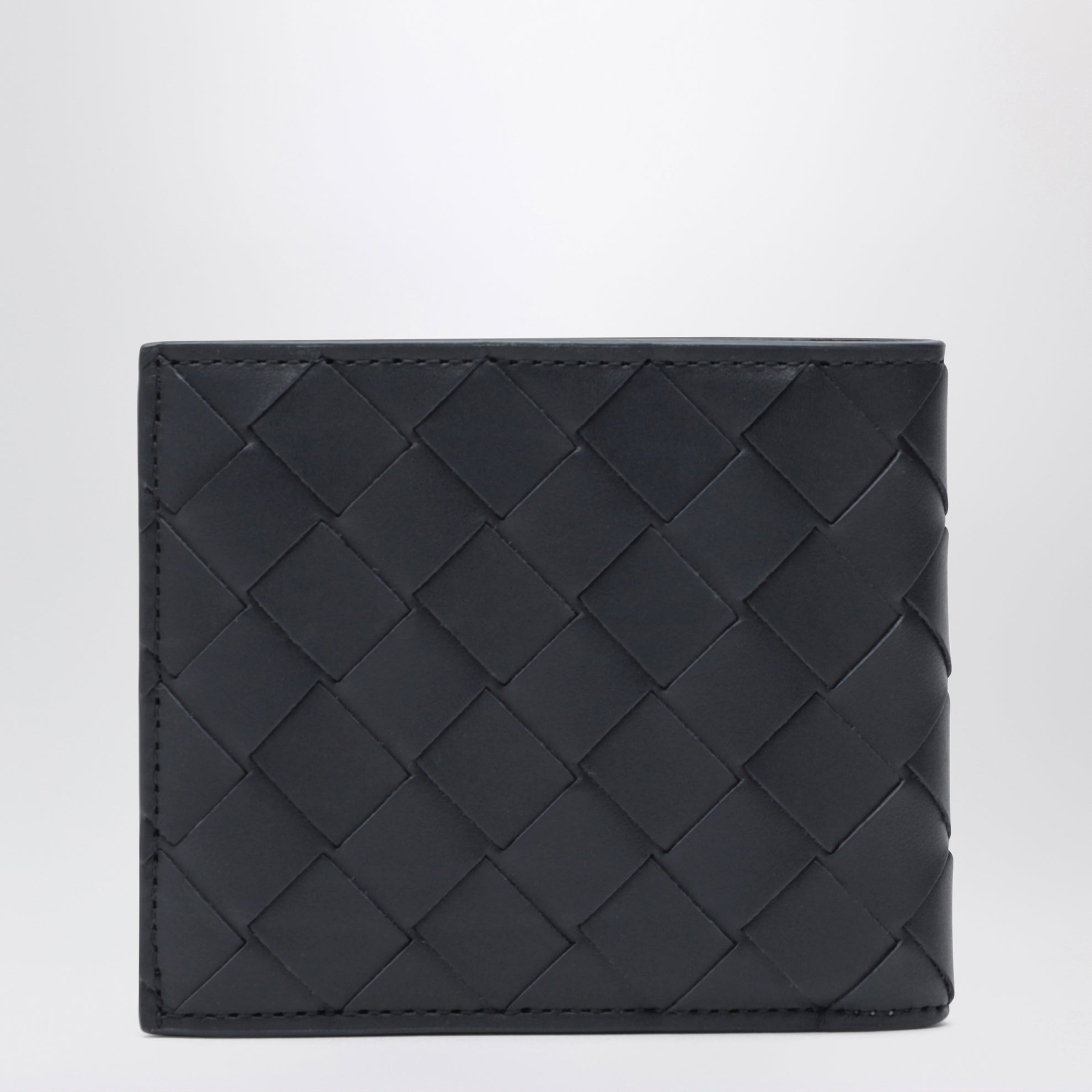 Portafoglio bi-fold Midnight/Basalt in Intrecciato