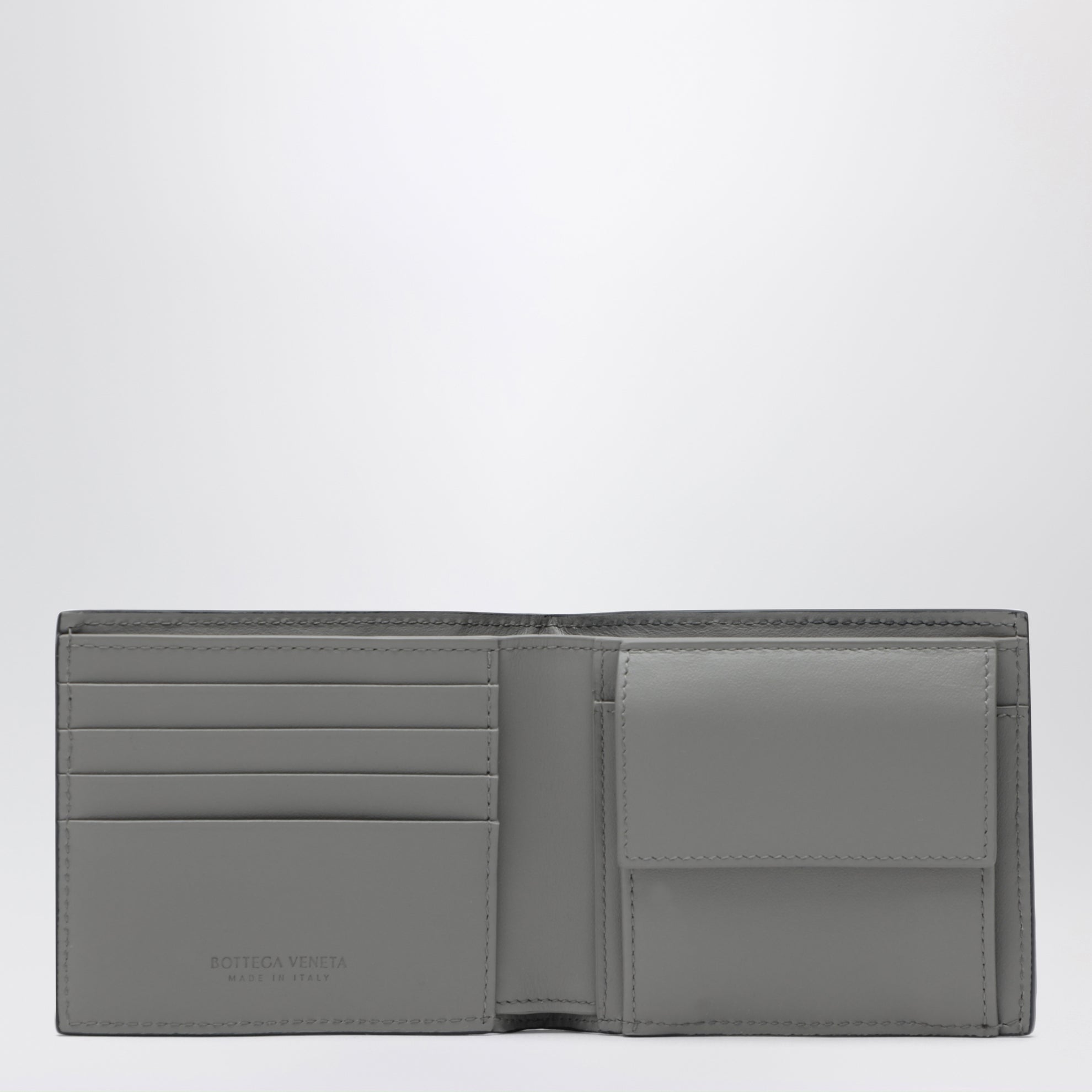 Portafoglio bi-fold Midnight/Basalt in Intrecciato