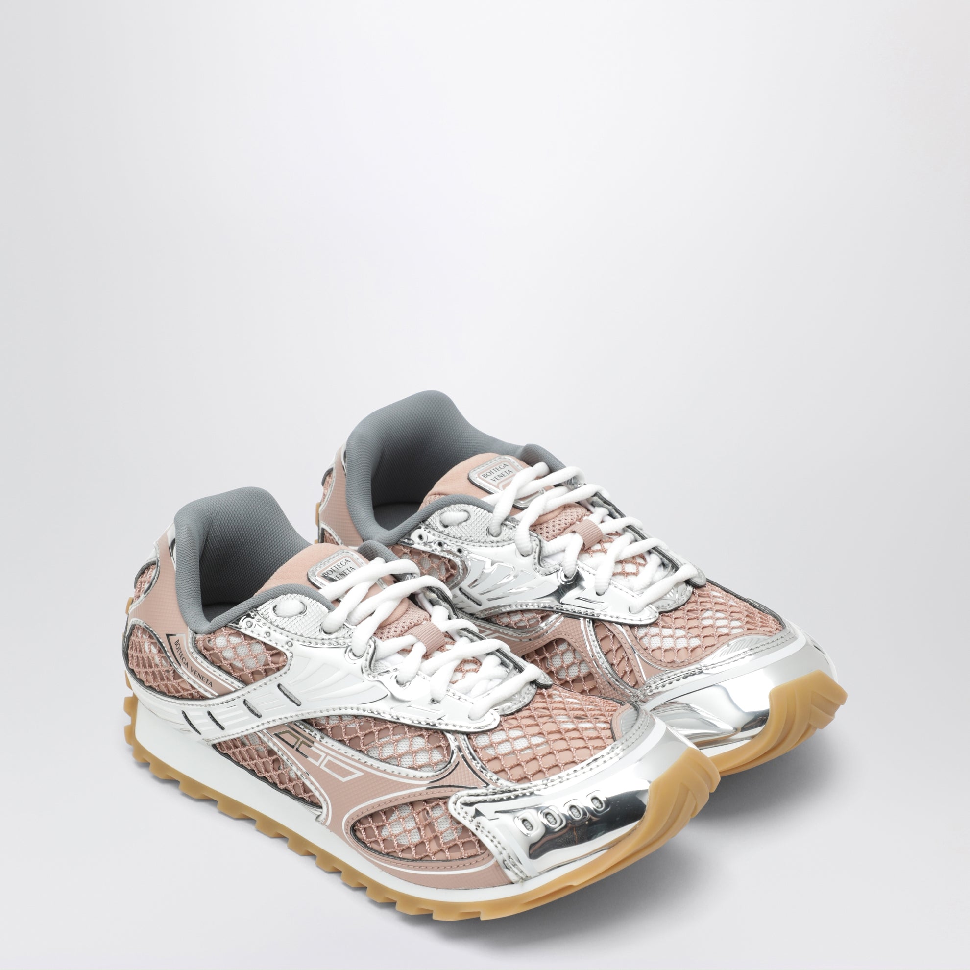 Orbit white/pink sneakers in leather