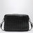 Schwarze geflochtene Handtasche