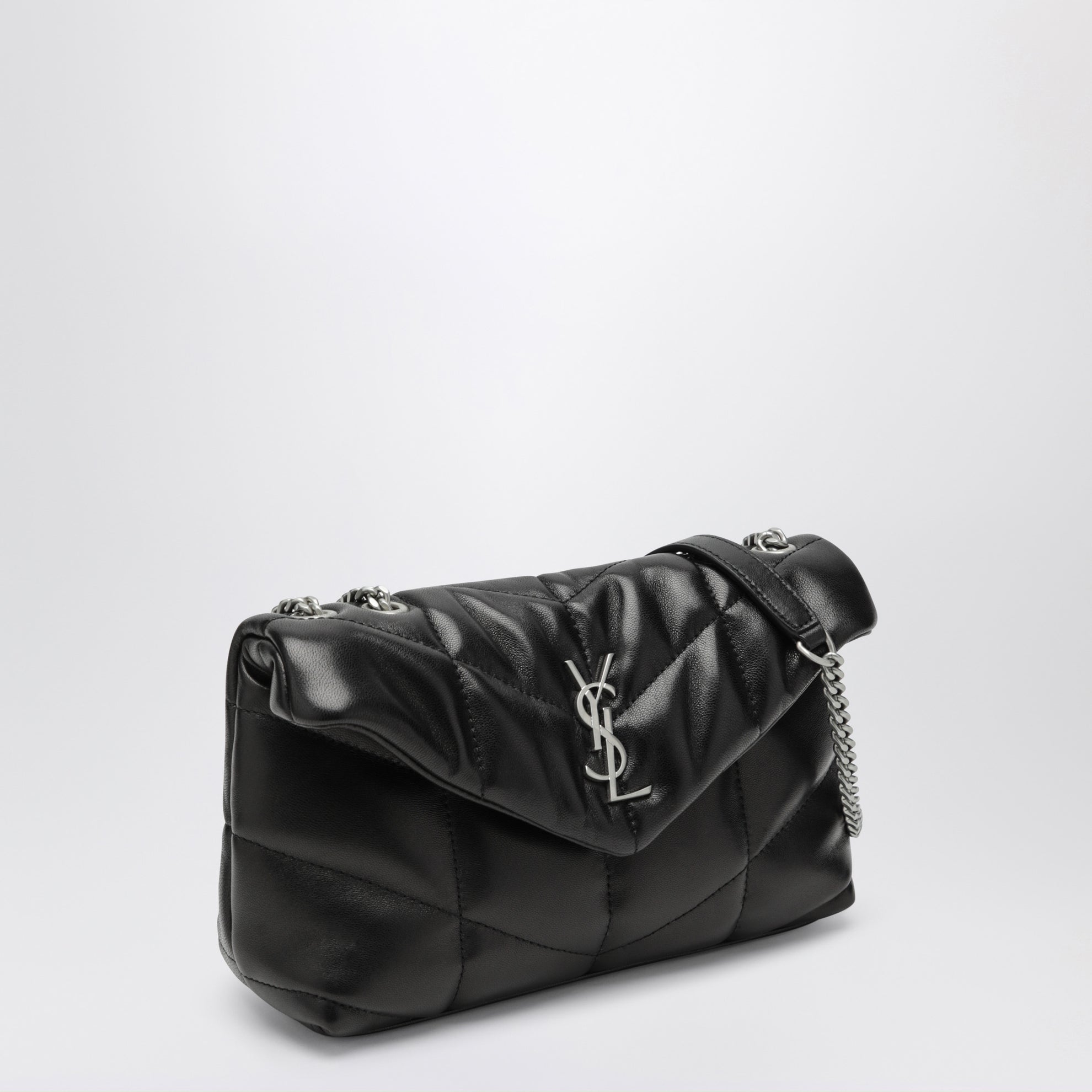 Borsa Loulou puffer mini in nappa nera