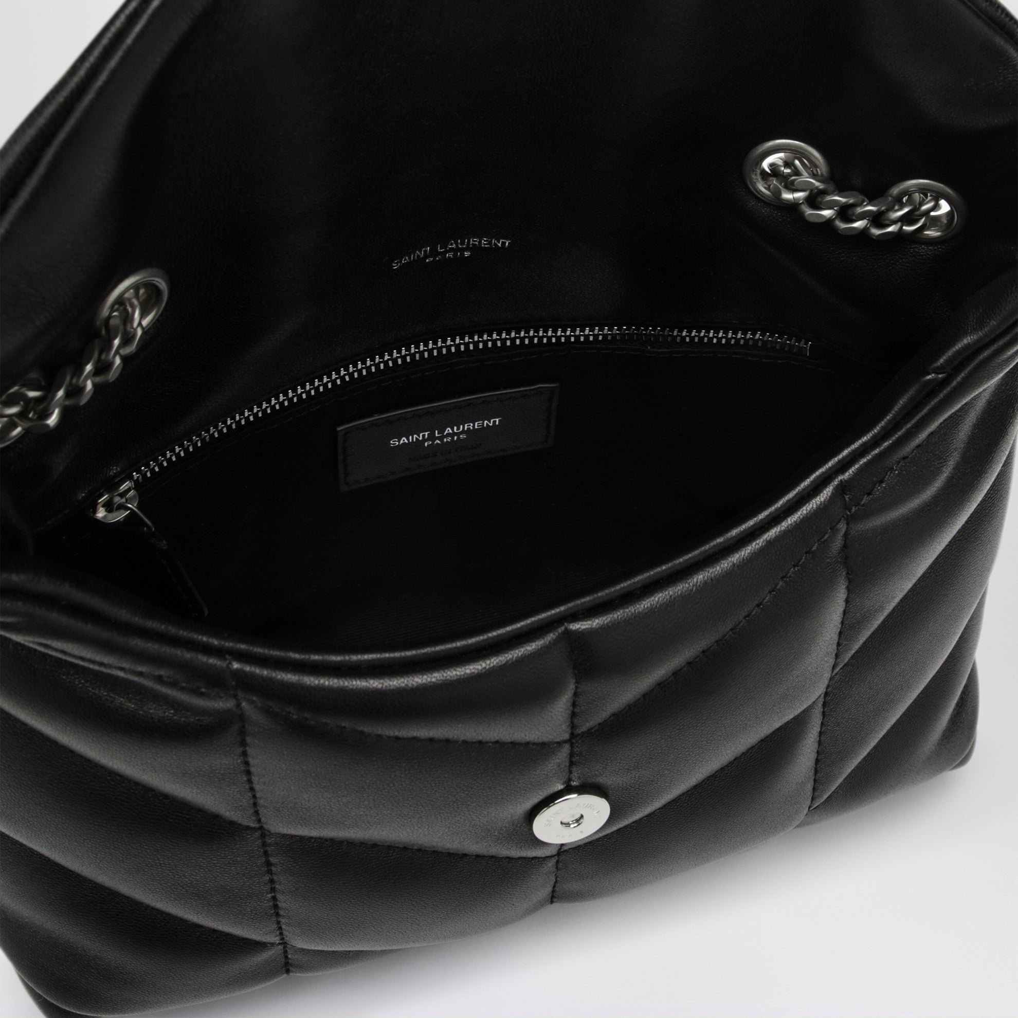 Borsa Loulou puffer mini in nappa nera