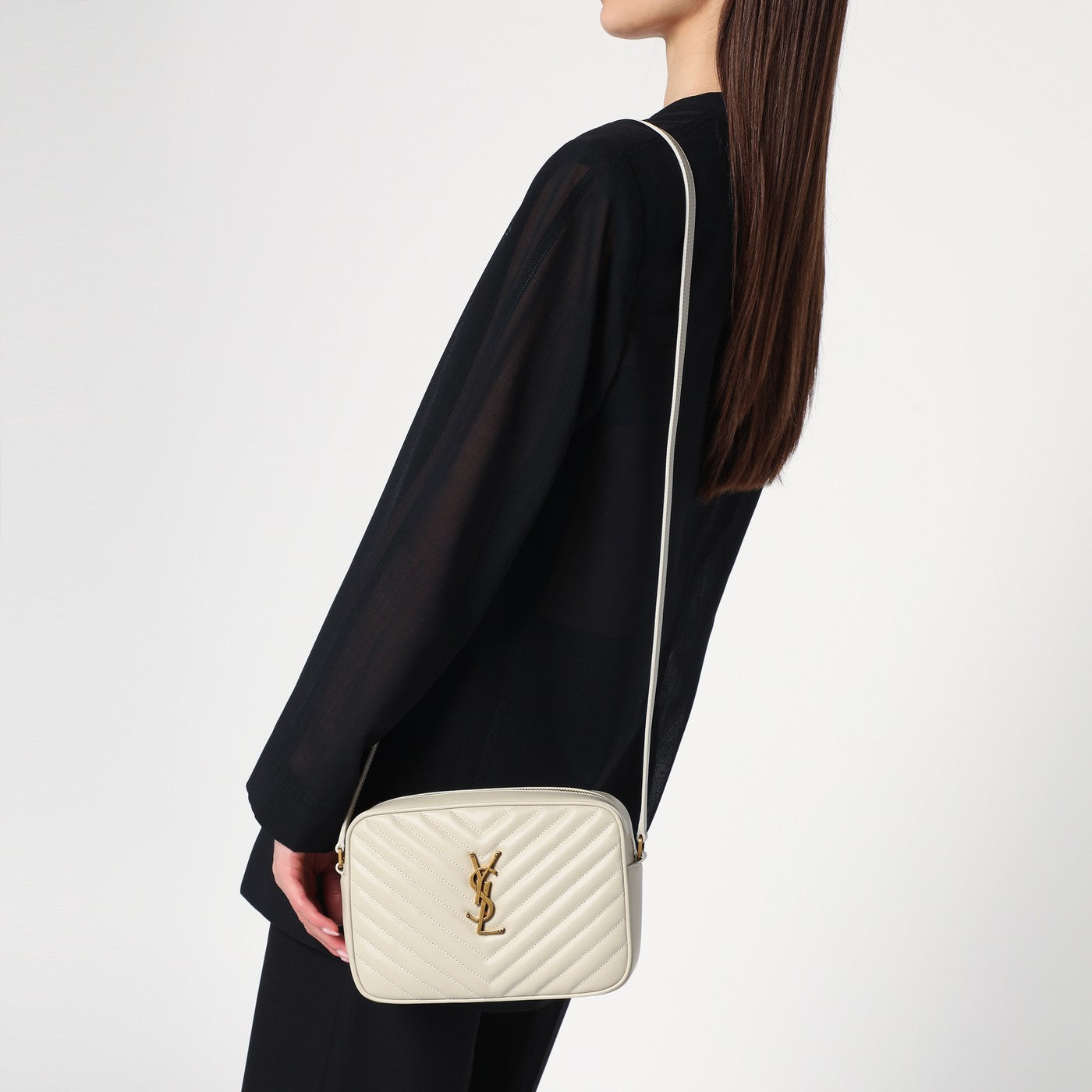 Saint Laurent Lou cream quilted leather Camera bag | TheDoubleF