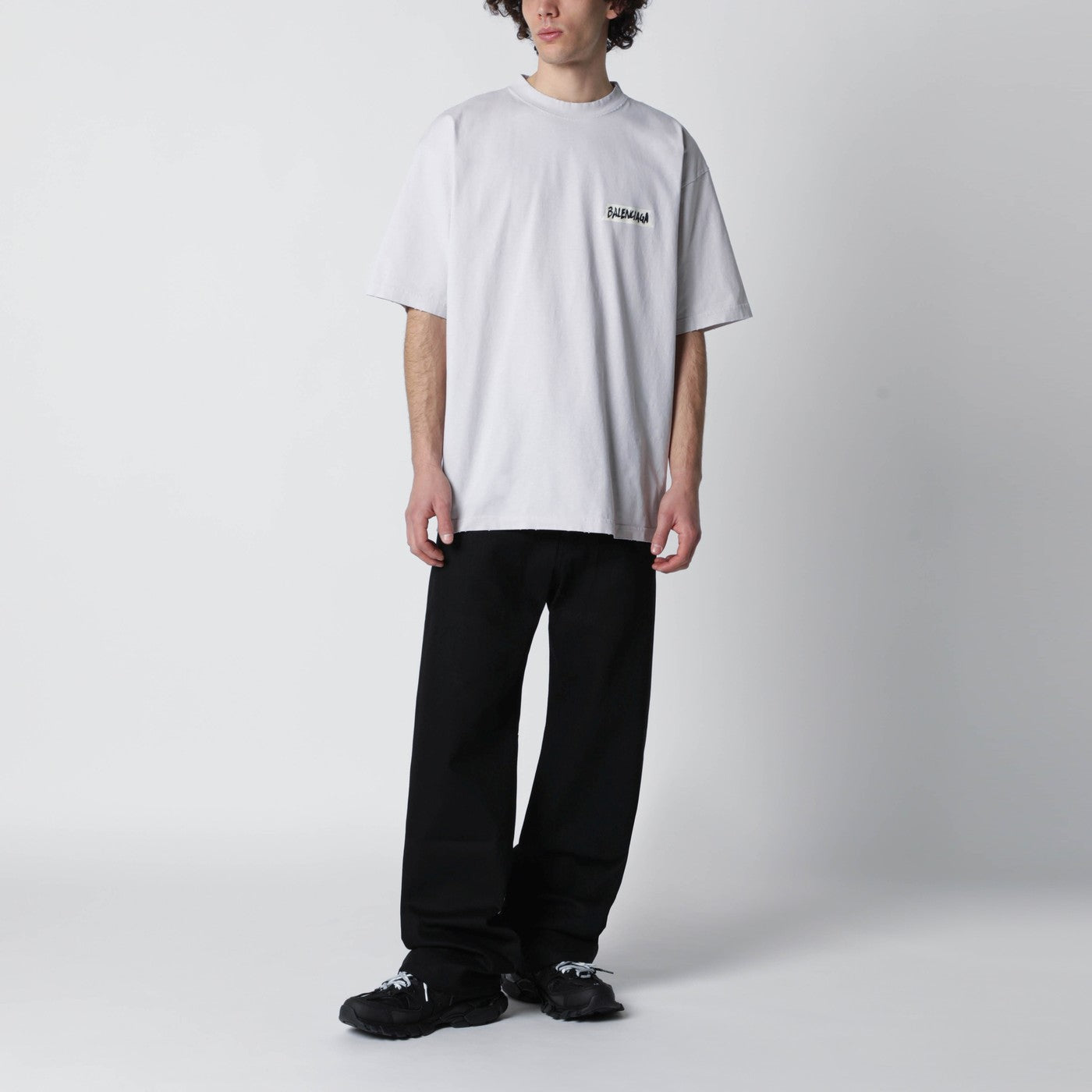 Balenciaga White Masking Tape T-shirt with medium fit | TheDoubleF