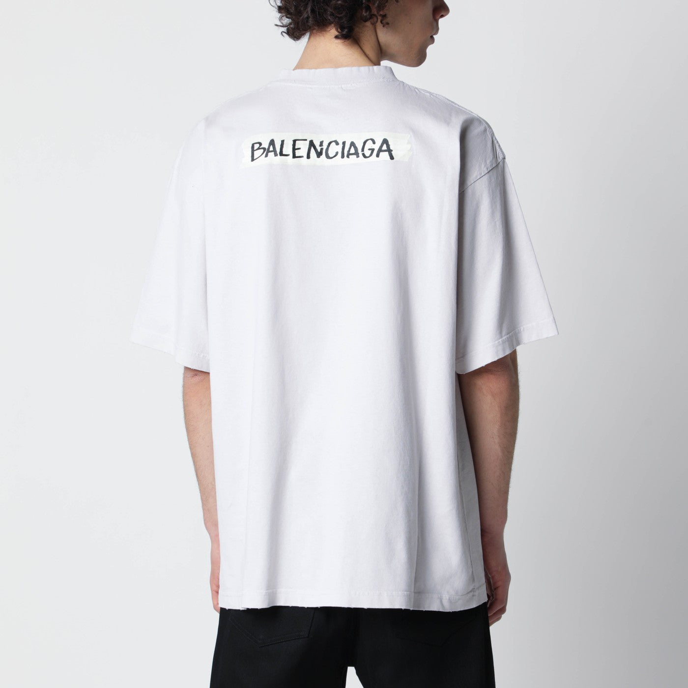 Balenciaga White Masking Tape T-shirt with medium fit | TheDoubleF