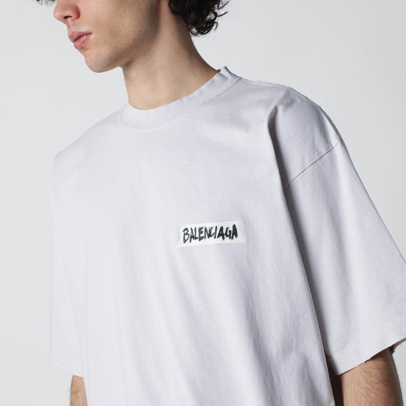 Balenciaga White Masking Tape T-shirt with medium fit | TheDoubleF